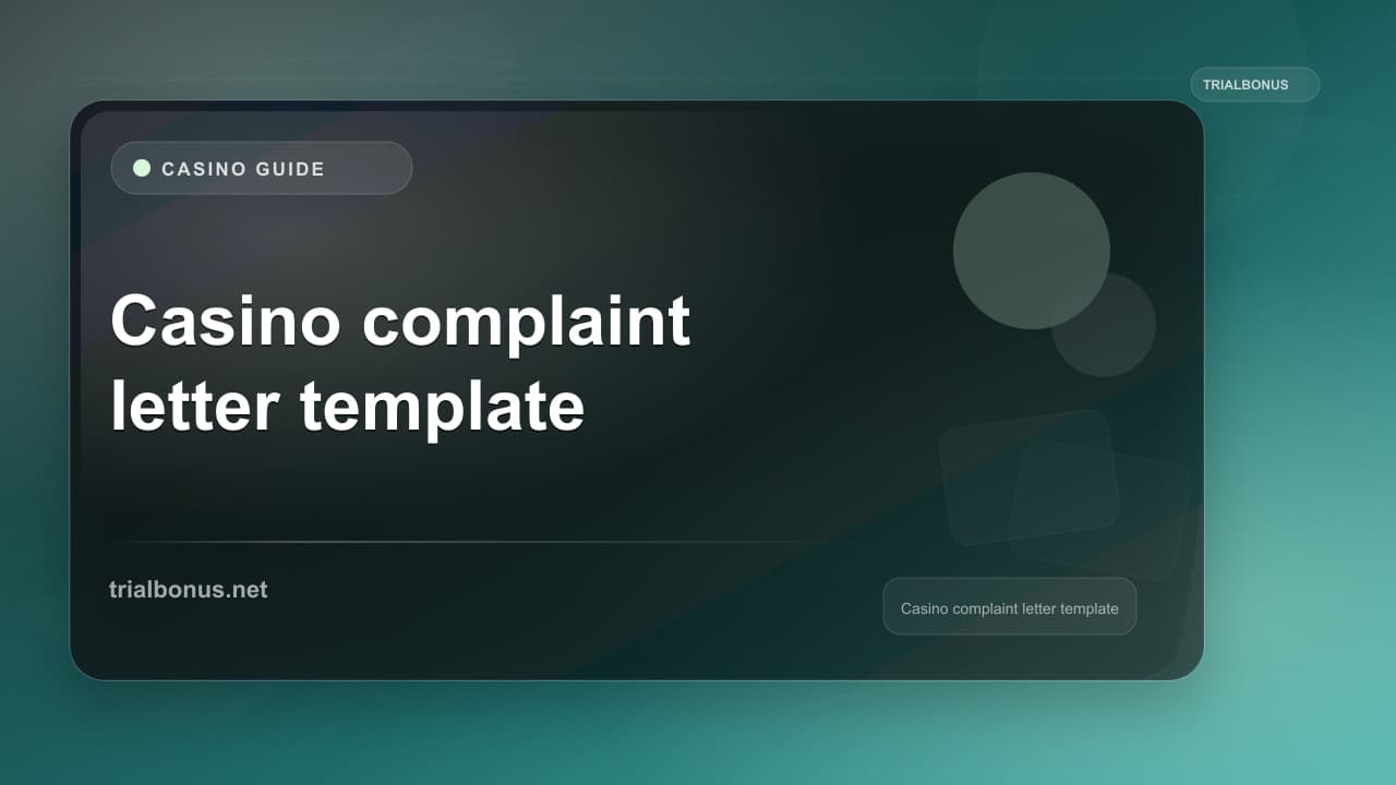 Casino complaint letter template UK Guide