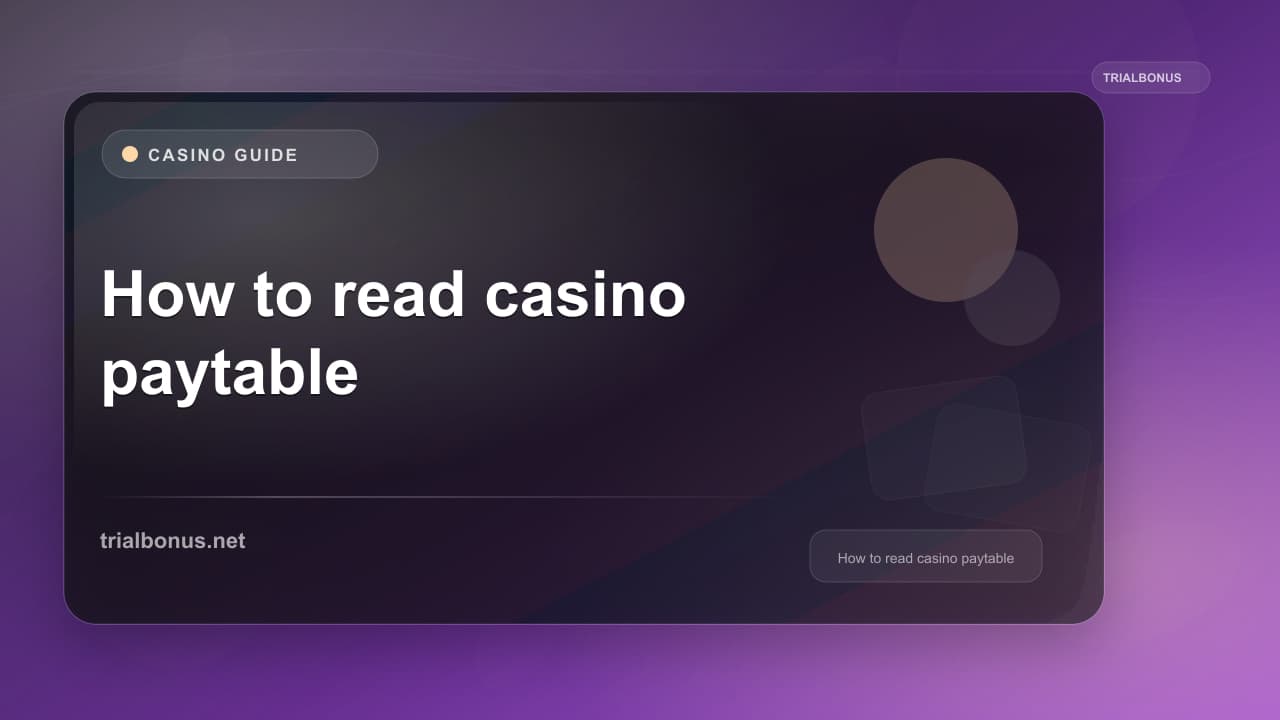How to read casino paytable Guide