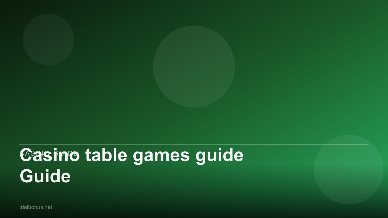 Casino table games Guide review