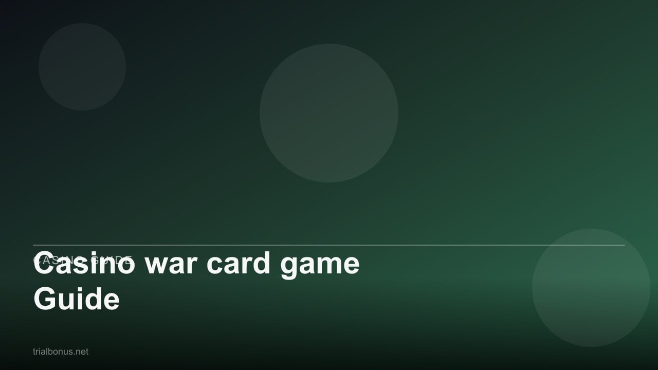 Casino war card game Guide review